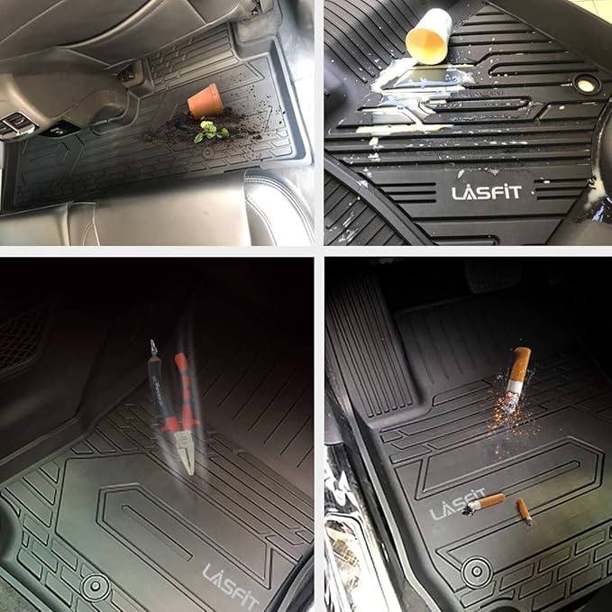 LASFIT Floor Mats Fit for Volkswagen ID.4 2025 2024 2023 2022 2021, Custom Fit TPE All Weather Waterproof Floor Liners 1st & 2nd Row Car Mats, Black