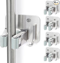 Broom Holder Wall Mount Screw Drilling, Sturdy Heavy Duty Stainless Steel Mop Gripper Rack Perforated, Perfect for Laundry Room Organizer, Fit with Laundry Kitchen Garage Garden Storage System