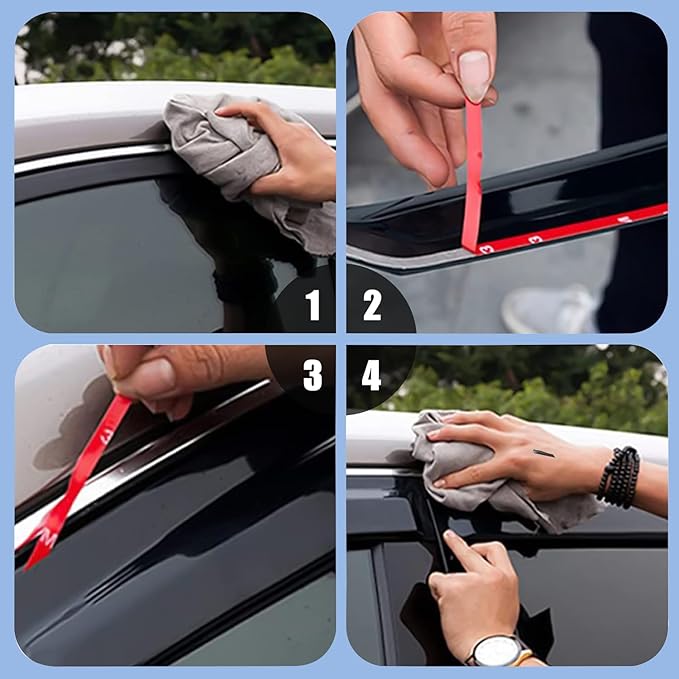 Window Rain Guards Fit for 2021-2025 Nissan Rogue S, SV, SL, Platinum, 4-Piece Acrylic Set with 3M Tape 2.5mm Thick Highway Wind Noise Reduction Exterior Car Accessories 2022 2023 2024