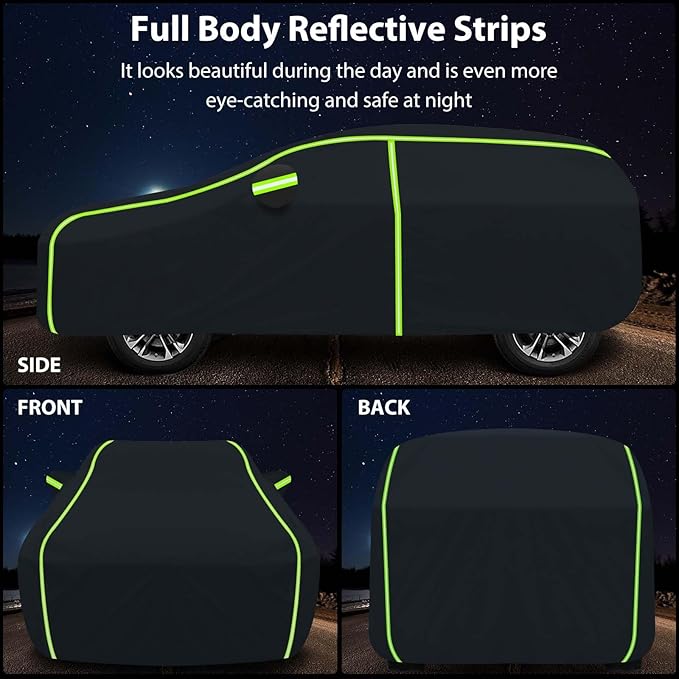 Car Cover for 2002-2024 Mini Cooper/Cooper S/Hardtop 2-Door,PEVA Full Car Cover – Adding Cotton Protection,All-Weather UV, Dust, Snow Protection – Windproof Outdoor/Indoor Cover with Door Zipper