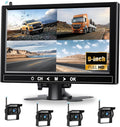 1080P Wireless RV Backup Camera System,9 Inch Reverse Camera Monitor for 4 Channels with IP69 Waterproof Night Vision Backup Camera Front Rear View Camera for Truck/RV/Van/SUV/Pickup