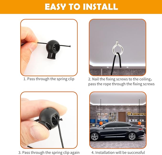 2PCS Garage Parking Aid,Height Adjustable Garage Parking Sensor for Guided Garages Parkings,Fashion Tennis Garages Car Stop Indicator for Avoiding Collisions Cars Accessories (Orange/2PCS)