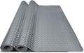 4x6 FT Garage Floor Mat, 2 Rolls 2.8mm Thickened Flooring Roll 48 sqft Diamond Plate PVC Rubber Trailer Mat, Non-Slip Floor Mat for Garage, Warehouse, Gyms, Boats, Pickup Truck, Gray
