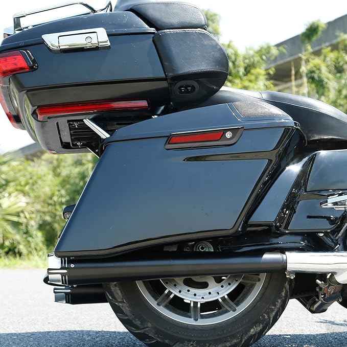 XFMT Motorcycle 4" Extended Hard Saddlebag Fit For Harley Touring CVO Road King Street Glide Road Glide Electra Glide '14-'24