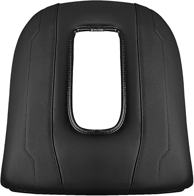 Muslogy Center Console Armrest Cover Compatible with Chevy Silverado & GMC Sierra 1500 2500 3500 2022-2025 Armrest Pad Arm Rest Cushion Vegan Leather Protector 1-Inch Extra Thick(Bucket Seat ONLY)