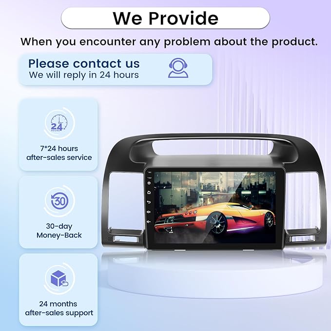[8 Core 4+64G] Car Radio for Toyota Camry 2000-2006 with Wireless Carplay and Android Auto - 9 Inch IPS 1280 * 720 Touchscreen Android Stereo - DSP / 59 UI Themes/WiFi/GPS/SWC + AHD Backup Camera