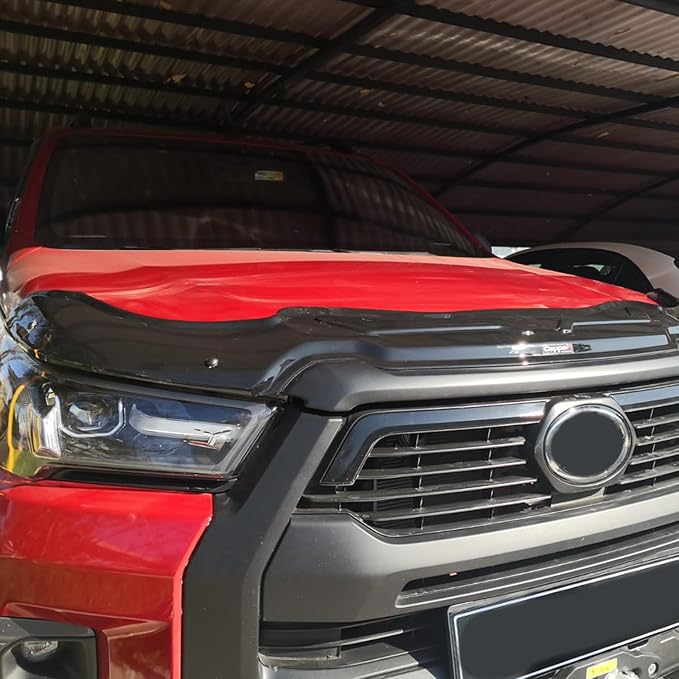 Hood Deflector Guard Fits Toyota Hilux IV 2021-2023 | Bug & Bonnet Shields, Protects from Particles & Bug, All Weather - Durable - Easy Assembly Without Drill