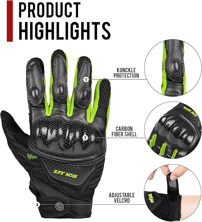 Motorcycle Gloves Touch Screen for Men Women Padding Hard Knuckle Cycling Motorbike ATV Hiking Riding Climbing Glove