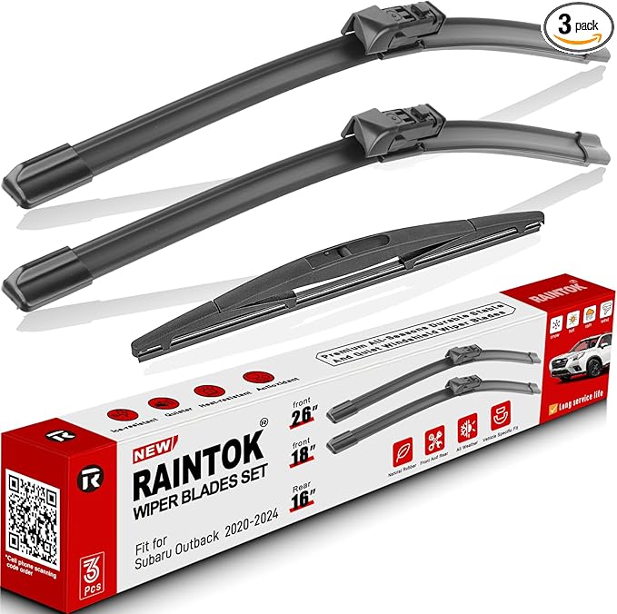 Windshield Wiper Blades Replacement for Subaru Outback 2020 2021 2022 2023 2024 Original Factory Quality Front Rear Wipers Blade Set for My Car - 26" 18" 16" (Pack of 3)