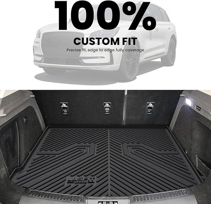 LASFIT Trunk Mat for Lincoln Corsair 2025 2024 2023 2022 2021 2020, All Weather TPE Cargo Mats Custom Fit Cargo Liner Front & Rear Trunk Liner, Black, Easy to Clean