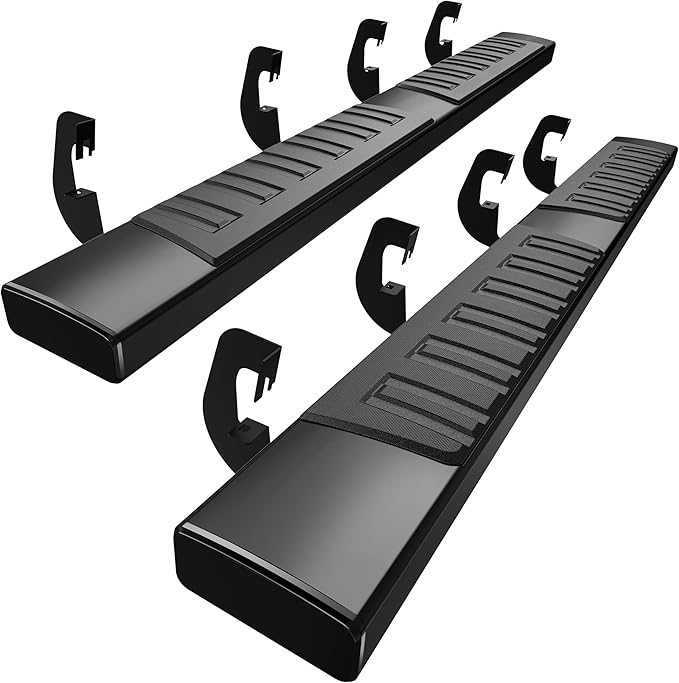 YITAMOTOR Running Boards 6 inches OE Style Aluminum Side Steps, Nerf Bars, Compatible with 2007-2018 Chevy Silverado/GMC Sierra 1500 & 2007-2019 2500HD/3500HD Crew Cab (Gas Engine ONLY), Black