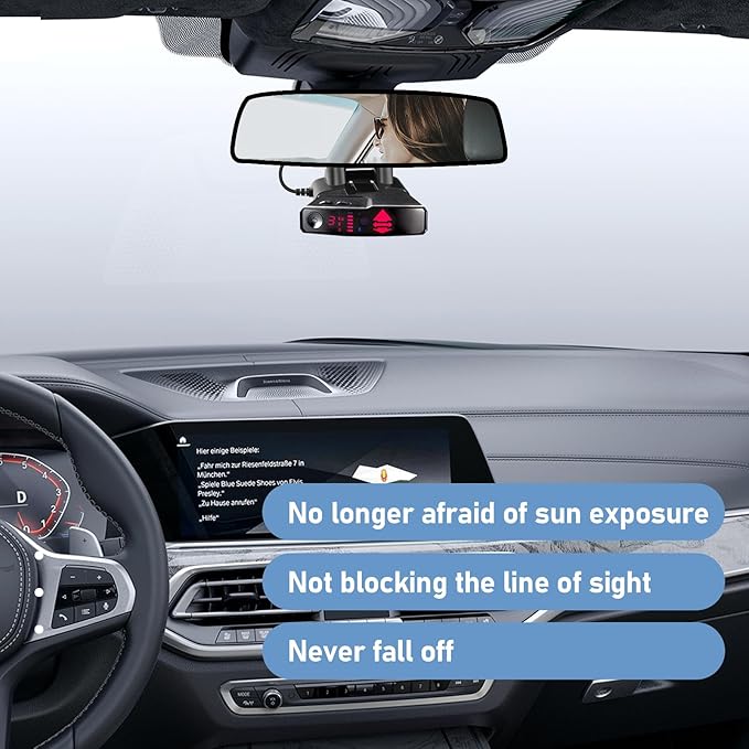 Radar Detector Mount,Rearview Mirror Rod Radar Mounting Bracket+Rearview Mirror Hard Wire Power Cord kit16,with Inline Fuse (for Valentine V1 Radar Detector)