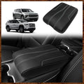 Muslogy Armrest Cover Center Console Cover Compatible with 2024 2025 GMC Acadia & Chevrolet Chevy Traverse Accessories Vegan Leather Arm Rest Middle Console Protector (Black/White Stitching)