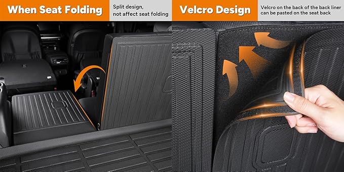 Binmotor-Floor Mats & Cargo Liner Set for Mazda CX50 Hybird 2025, All Weather Car Floor Mat Seatback Cargo for CX 50 Hybird Accessories, Rubber Mats TPE Car Liners for CX-50 Hybird Trunk Liner-Black