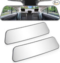 JOYTUTUS Rearview Mirror, 2 pack 12 Inch Panoramic Interior Clip-on Wide Angle Convex Rear View Mirror, Reduce Blind Spot Effectively for More Car SUV Trucks -Clear