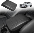 Muslogy Armrest Pad Center Console Cover Compatible with Mazda CX-5 2025 2024 2023-2017 CX5 Accessories Middle Console Cover Cushion Vegan Leather Armrest Lid Protector (Black/Black Stitching)
