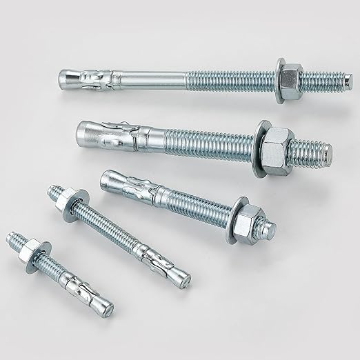 1/4x4" 100Pcs Inch Standard Fasteners for Heavy-Duty Zinc Wedge Anchors for Cement and Concrete