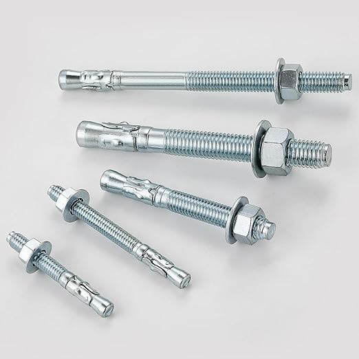 3/4x6-1/4" 10Pcs Inch Standard Fasteners for Heavy-Duty Zinc Wedge Anchors for Cement and Concrete