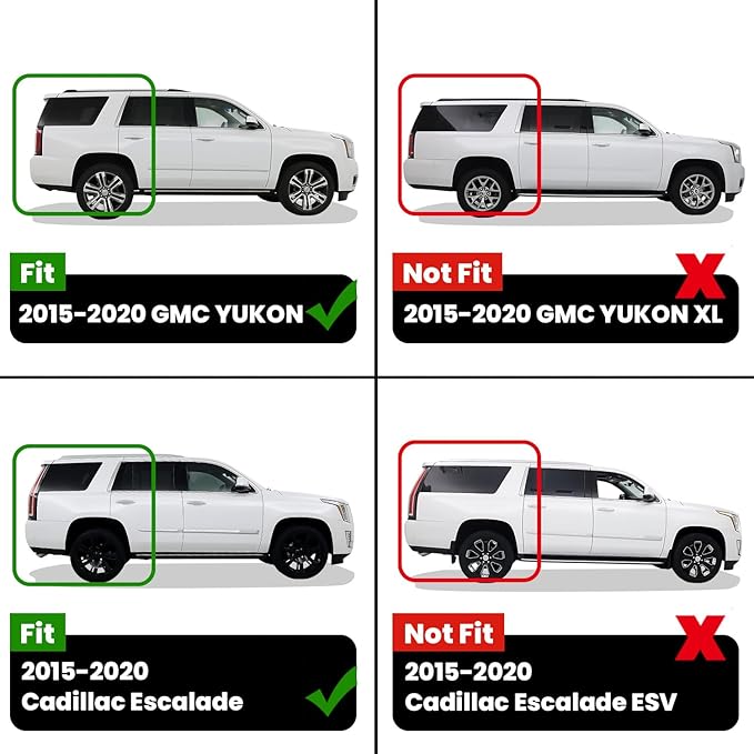 LASFIT Floor Mats & Cargo Liner 2015-2020 & Only 7/8 Seats (Not for 9 Seats) for Chevrolet Chevy Tahoe/GMC Yukon(Only Yukon, Not Fit Yukon XL)/Cadillac Escalade(Only Escalade, Not Fit Escalade ESV)