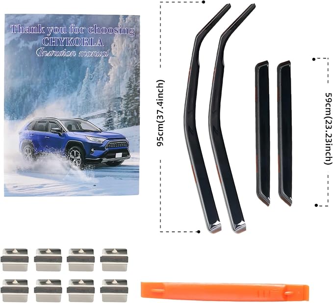in Channel Rain Guards Fit for Chevrolet Chevy Blazer 2019 2020 2021 2022 2023 2024 2025, Smoke Tinted Side Window Wind Deflectors, Vent Window Visors Shades Shield, 4pcs