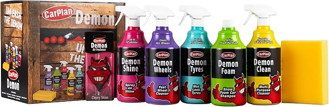 Demon 7 Piece Car Care Gift Pack - Includes Demon Shine, Wheels, Foam, Tyres & More