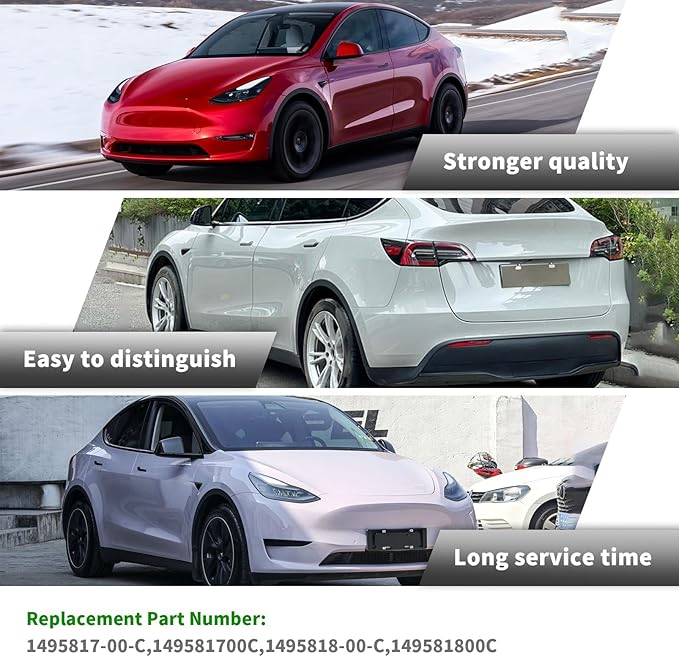 149581800C Tail Rear Bumper Reflector Red Pair LH RH Compatible with Model Y 2023 2022 2021 2020