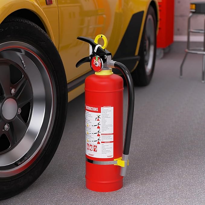 ABC Dry Powder Fire Extinguisher, 4.4 lb – 2-A:10-B：C Rated for Home, Office & Vehicle, Quick Release, Easy-Grip Handle, Ideal for Electrical & Grease Fires, Car Extinguisher, Model FF2KG