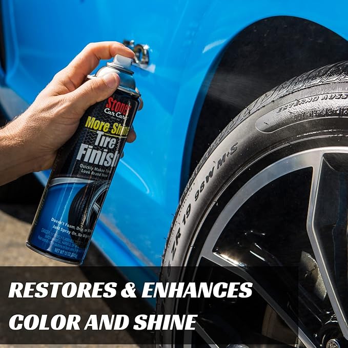 Stoner Car Care 91094-3PK More Shine Tire Finish for Tire and Wheel Care Creates a Long-Lasting, Rain-Resistant Tire Shine, Makes Faded Tires Look New, Non-Greasy Formula, 12 Oz, Pack of 3