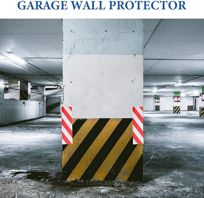 VOSAREA 4pcs Reflective Foam Wall Protector for Garage Poles Corner Guard Padding for Parking Garages Wall Guards to Protect Walls