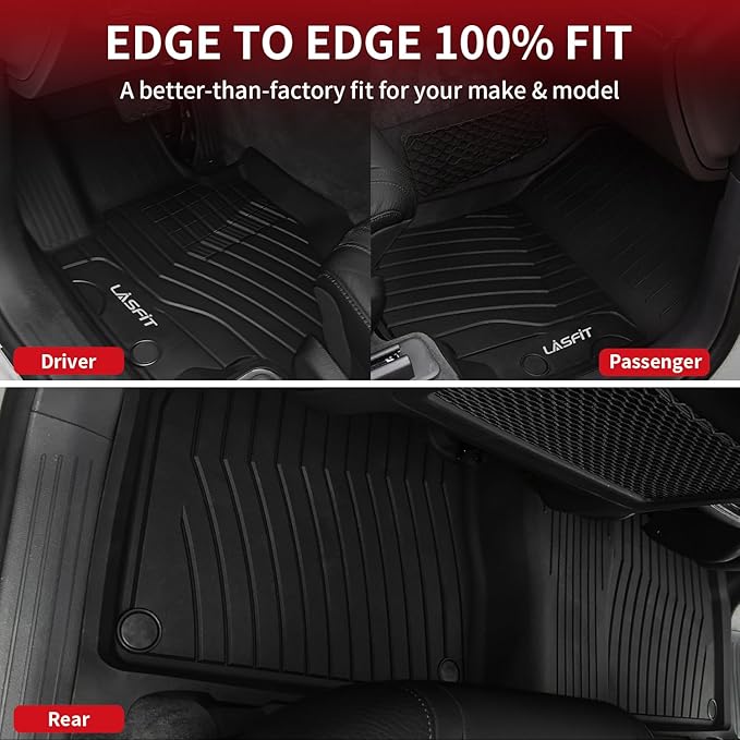 LASFIT Floor Mats & Cargo Mat for Mercedes Benz GLE SUV 2020-2026 350/450 / 450e / 580/53 AMG / 63 AMG S (Fit 5 Seats, Not Fit Coupe), All Weather TPE Car Mats for GLE Floor Liners & Trunk Mat