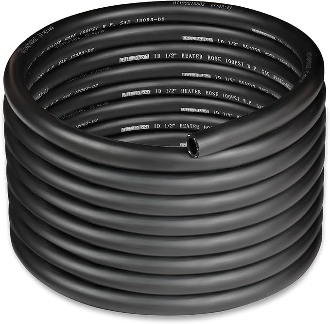 EVIL ENERGY 1/2" Heater Hose Coolant Radiator Straight 100PSI SAE 20R3 20FT Black