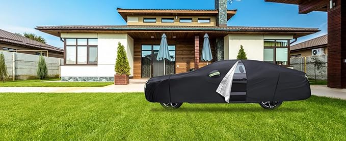 Car Cover Custom Fit for Dodge Challenger 2008-2023,6 Layers Truck Cover Waterproof All Weather for Automobiles,Outdoor Full Exterior Cover,Rain, Sun, Wind Protection,Black
