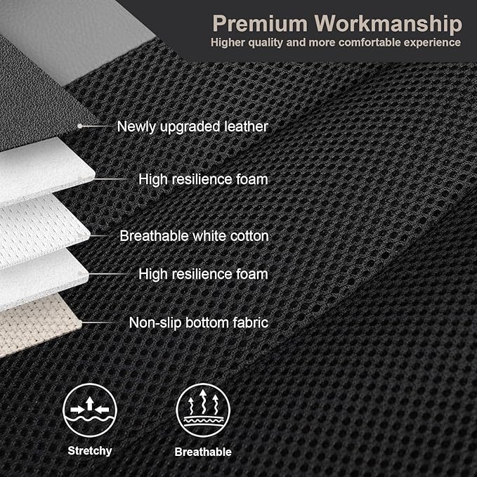 GIANT PANDA Front Seat Cover for Nissan, 3D Air Mesh Car Seat Covers Custom Fit Nissan Rogue Altima Sentra Versa Kicks Frontier Murano Pathfinder Maxima (Grey+Black) 2-Pack