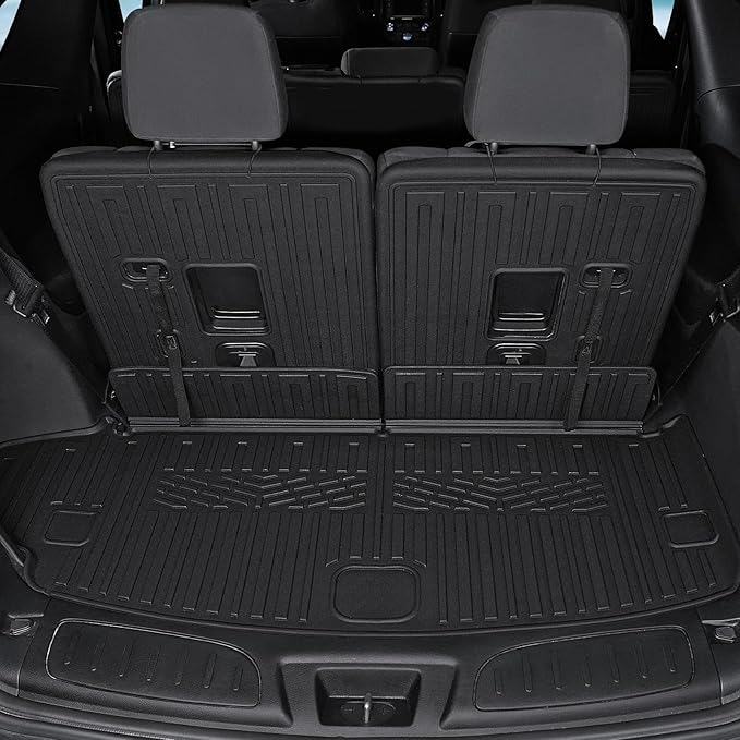 Floor Mats for 2016-2024 2025 Dodge Durango 6-seat, All Weather TPE Cargo Liner Cargo Mat and 3rd Row Backrest Mats for SRT Durango Accessories