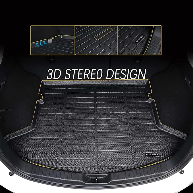 KELCSEECS® Floor Mats & Cargo Liner Custom for Hyundai Elantra & Elantra N 2021-2025,All Weather Protection TPE Floor Liners Front& Rear Row Full Set Elantra Accessories Black
