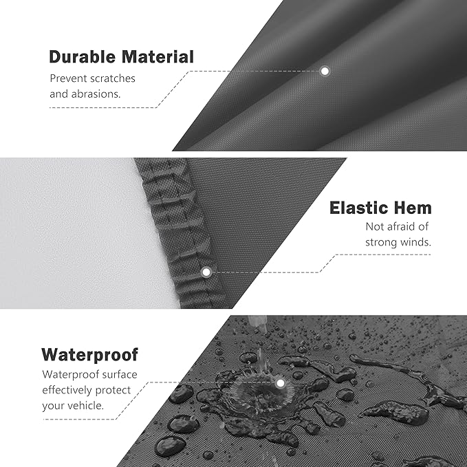 MORNYRAY Compatible with Mazda MX-5,Car Cover Outdoor Waterproof Sun Rain Snow Hail Protection with Driver Door Zipper (Black, Custom Fit for Mazda MX-5)
