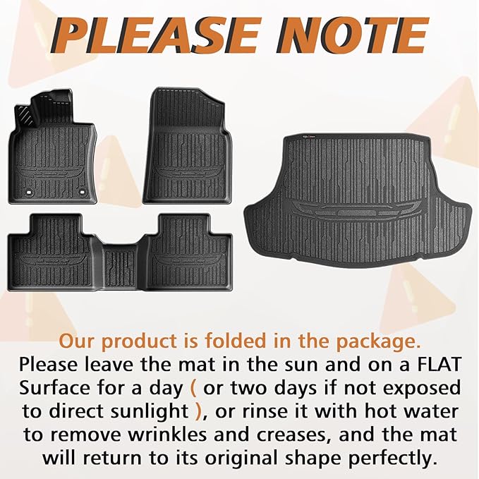 TripleAliners Floor Mats & Trunk Mat All Weather Liners Compatible with 2025 Toyota Camry (Include Hybrid) Accessories Carpets Liner TPE Custom Fit Protection Car (Floor Mats+Trunk Mat)