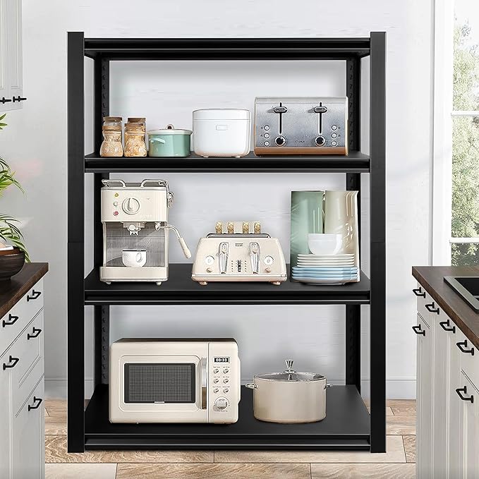 PACHIRA E-Commerce 39.4" W Garage Shelving Unit Heavy Duty, 4 Tier Adjustable Shelves Garage Storage System Industrial Shelving Kitchen Storage Rack 39.4" W x 19" D x 57" H