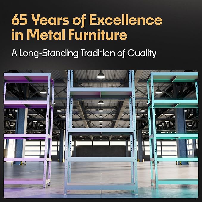 Storage Shelves: 5 Storage Shelves Heavy Duty w/ 2,750 lb Total Load Capacity, 550 per Storage Shelf, 71x35x24 | Perfect Solution for Your Storage Needs | Adjustable Shelving Unit
