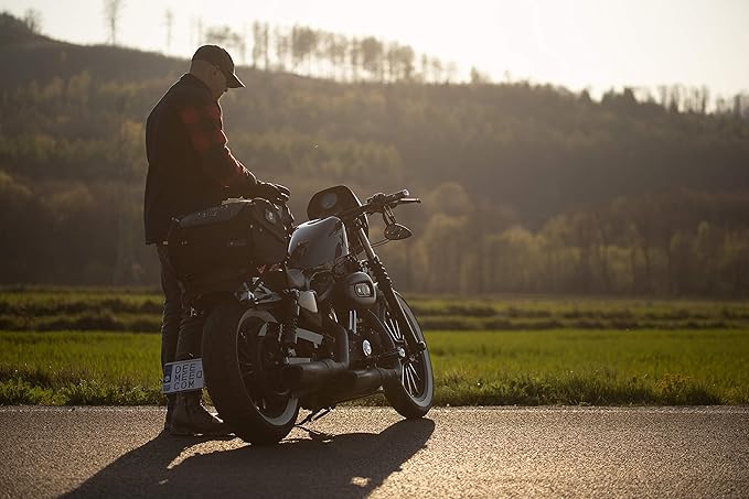 TUBE motorcycle travel luggage, made of waterproof Cordura and Italian leather 6.6 gallons capacity, motorcycle seat/rack/sissy bar bag