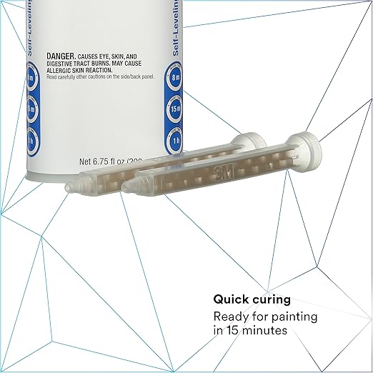 3M Self-Leveling Seam Sealer, 08307, Two-Part, Quick-Curing Epoxy, 200 mL/6.75 fl oz Cartridge