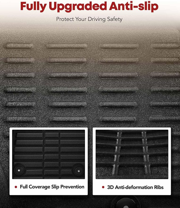 YHTAUTO Automotive All Weather Floor Mats Compatible with Lexus ES350 2007-2012, Car Mats Custom Fit TPE Floor Liners Front & Back Seat, Black, Set of 3
