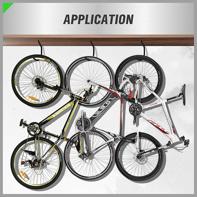 SWANLAKE 8-Piece Heavy Duty Garage Bike Hooks, 6-inch Bike Hooks for Garage Organization, Wall & Ceiling Mount Screw in Hanging Hook, Max Unit Load 100LBS Rustproof Utility Hook Bikes Hanger