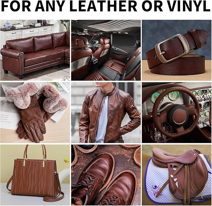 8.5oz Leather Recoloring Balm with 100ml Mink Oil,Medium Brown Leather Repair kit for Furniture and Car Interior,Leather Couch Scratch Repair,Leather Dye Paint,Mink Oil for Leather