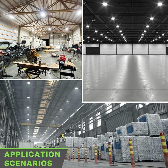 LED High Bay Light 150W, 21000lm 5000K UFO Led High Bay Light(600W MH/HPS Equiv.), Commercial Bay Lighting with 5ft Cable US Plug for Garage Shop Barn Warehouse