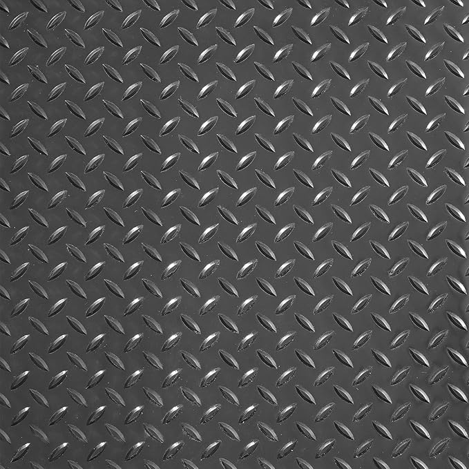 VEVOR Diamond-Plate Flooring Roll, SBR Rubber Mat, Easy to Clean, Gym & Garage Industry, Black