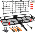 Mockins 60"x20"x6" Trailer Hitch Cargo Carrier | Weatherproof Steel Folding Luggage Rack for Car, SUV & Truck w/ 500 lbs. Capacity | 2" Receiver Hitch Rack Luggage Carrier & Cargo Trailer Accessories