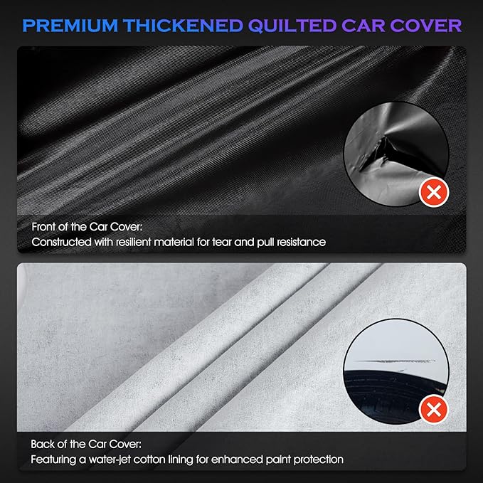 Car Cover Custom Fit for Toyota RAV4 1996-2025,Honda CRV 1997-2025, 6 Layers Truck Cover Waterproof All Weather for Automobiles,Outdoor Full Exterior Cover,Rain, Sun, Wind Protection,Black