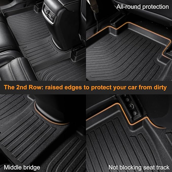 Binmotor-All Weather Floor Mats & Cargo Liner for RX 2025 2024 2023 RX350 | RX350h | RX500h (NOT for RX450h+PHEV) Heavy Duty Car Floor Liners for RX 350 Accessories-Black