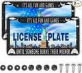 License Plate Frames License Plate Covers It’s All Fun and Games Until Someone Burns Their Wiener Camping Aluminum Metal Car Accessory 2 Pack with Screw Covers Set
